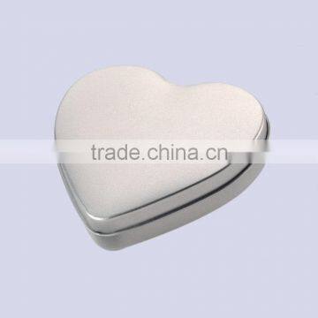 first grade silver heart tin box gift tin box for wholesale