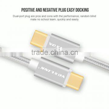 Voxlink 1m TYPE-C Male to Male Mobile Phone Data Cable Charging Cable Nylon Braided Metal Wire Type C to Type C Cable photo-6