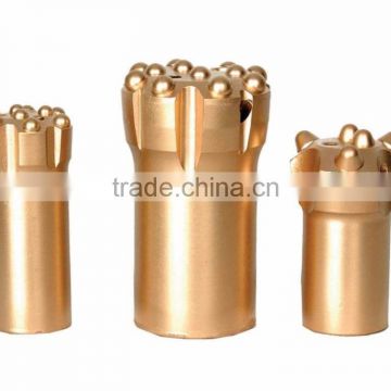 Tungsten carbide button rock drilling threaded bit