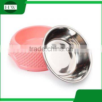 Pet Accessories Love Heart Shaped Eco Anti Slip Stainless Steel Plastic Cat Dog Pet Feeder Water Food Bowl photo-5