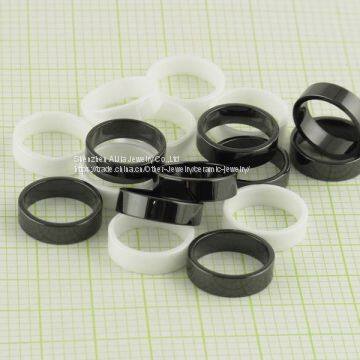 Cubic Glazed Zirconia Ceramic Ring Black Brushed 5mm photo-4