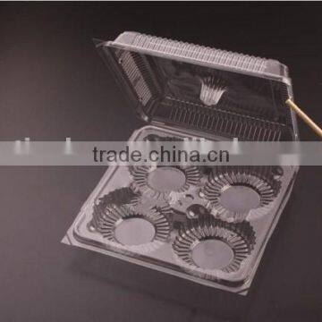 4-compartment Disposable Plastic Box for Cake, Egg Tart Container photo-2