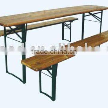 Wooden Folding Beer Table Set/Beer Table and Bench/Wood Garden/Patio/Outdoor table set