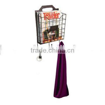 Vintage Wall Mounted Rustic Metal Wire Magazine Storage photo-3