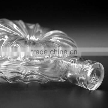 375ml Fancy Crystal Clear Whisky Bottle, Premium Glass Bottle Wholesale for Liquor photo-2