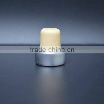 Grey aluminium cap with synthestic cork for glass bottle stopper