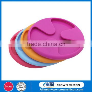 Colorful Silicone Wine Glass Bottle Coaster, Wine Charms Grip Mat