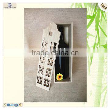Decoration Items Imitation Building Shape Wood Wine Box photo-5