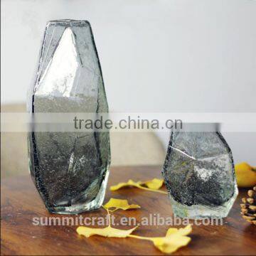 Different Types Irregular Shaped Blown Clear Glass Flower Vase photo-4