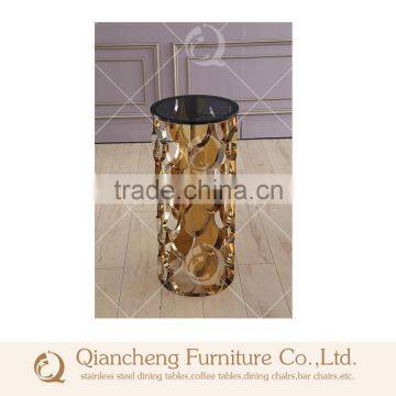 Golden Color Metal Flower Stand Pergola With Marble Top photo-3
