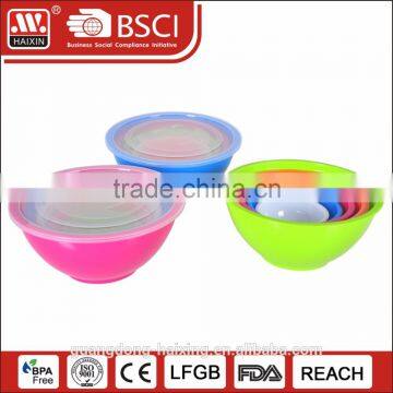 round plastic bowl with lid with double colors