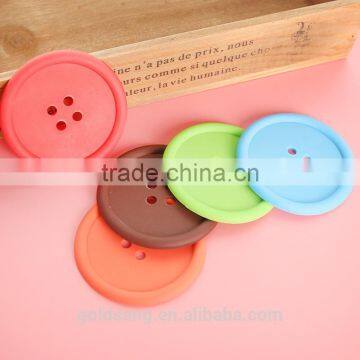 100% Food Grade Hot Sale Durable Heat Resistant Button Shaped Silicone Cup Mat photo-2