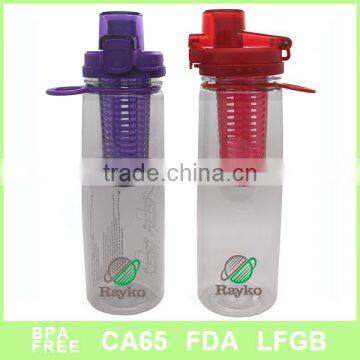 With lock DIY plastic juice bottle with fruit infuser