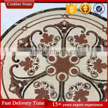 Round Flower Natural Marble Water Jet Inlay Flooring Design photo-2