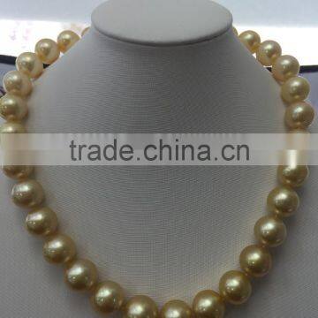 Best Quality 15-16mm Golden South Sea Pearl Necklace photo-3