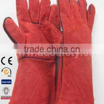 DDSAFETY 2017 Red Cow Split Welder Gloves With Lining And Palm photo-3