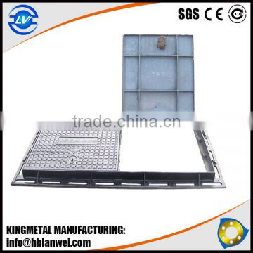 Square manhole cover with frame