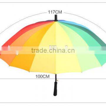 27" Golf Rainbow 24ribs Umbrella in Pongee Fabric Umbrella to South America photo-4
