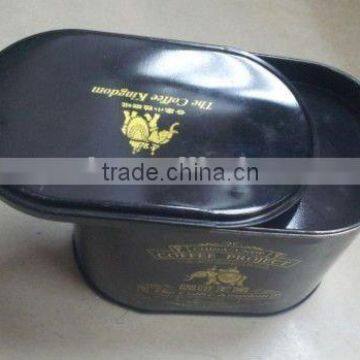 Oval Tea Tin with Inner lid/Outer sliding lid