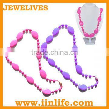 Colorful large elegant silicone chew beads necklace