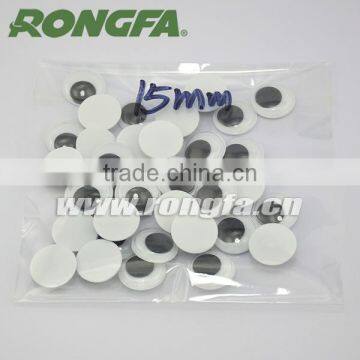 15mm Round High Quality Plastic Black Eyes With Stickers photo-2