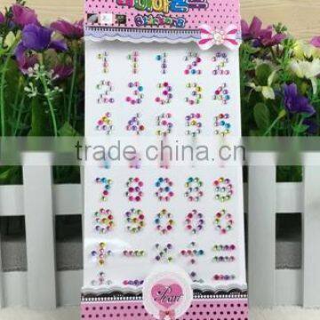 hot sale decorative rhinestone alphabet stickers