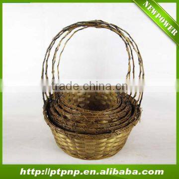 Chinese antique storage bamboo basket