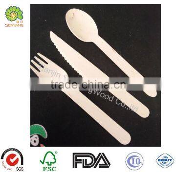 hot selling eco-friendly birch wood forks knife spoon