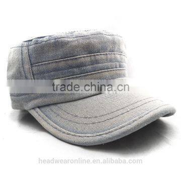 Customize Blank Washed Denim Military Caps Dongguan Factory photo-6