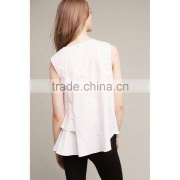 Round Neck Sleeve Summer Ruffle Top Latest Saree Blouse Designs photo-4