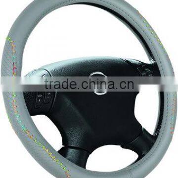 Colorful Sewing High Quality Popular PU car steering wheel cover