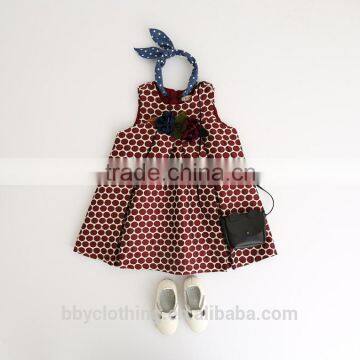Fashion Flower Girl Dress Wine Red Dot Party Pageant Unique Design Kids Clothing 2017 Autumn Princess Size 2-8 photo-2
