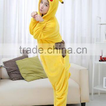 Flannel Cartoon Adult Animal Jumpsuit Animal Pajamas Jumpsuit Pikachu Design photo-4
