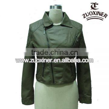 Professional design woman's pu simple jacket autumu jackets