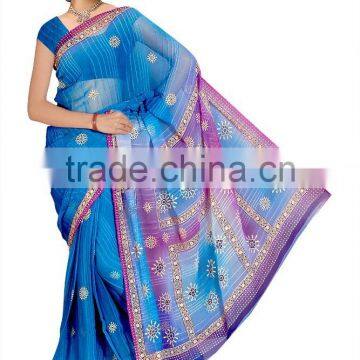 Printed Saree With Blouse and 4 Different Color Saree photo-2