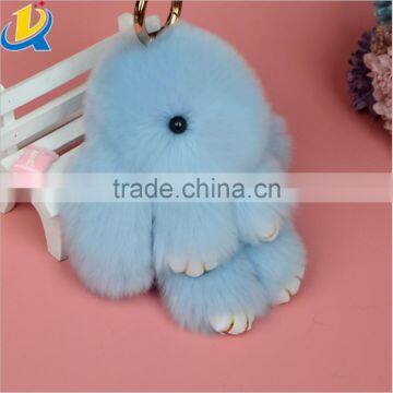 Wholesale Luxury Hot Sale Colorful Mink Fur Novelty Rabbit Keychain photo-2