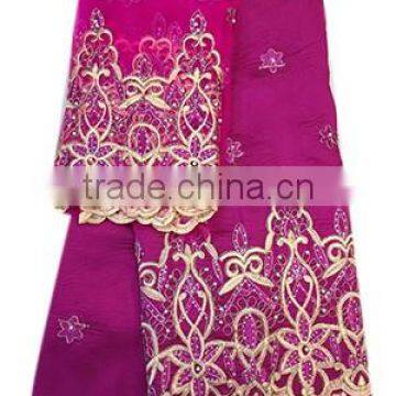 Good Quality African George Lace Fabric for Beautiful Garments With Unique Applique With Beads and Stones GPF009 photo-5