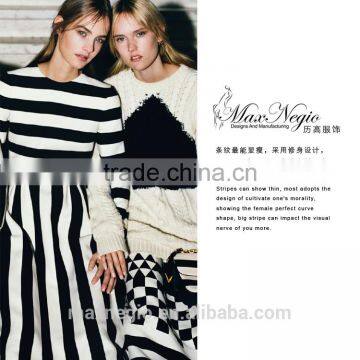 New Sexy Black White Stripes Chevron Print Strapless Evening Dress Fancy Maxi Dress Bodycon Dresses For Summer photo-2