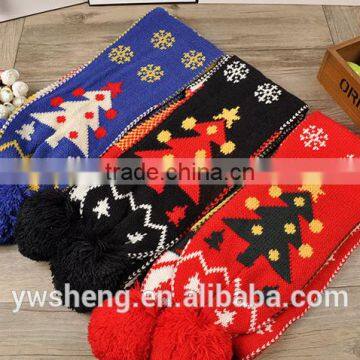 Christmas styles good quality made scarf baby kids knit scarf pattern