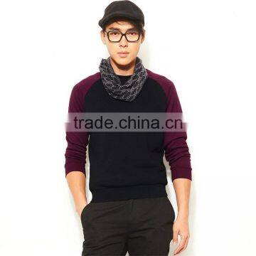 Red and Black Blank Raglan Sweatshirts Men's Hoodies & Sweatshirts