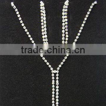 fashion necklace sets, clear rhinestone jewelry sets for woman, simple wedding jewelry sets