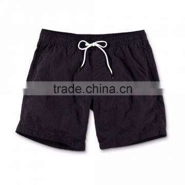 Black And White Nylon Elastic Waist Board Shorts Customize Chain Link Screen Print Graphics Swim Shorts 100% Nylon Zipper photo-4