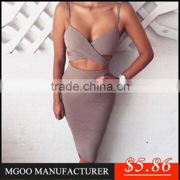 MGOO New Custom Made Low Price Sexy Ladies Club Bodycon Dress Hollow Out Bandage Dress High Night Prom Dress Z643