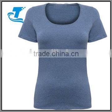 Hot selling short sleeve women v neck 95% cotton 5% elastane t shirt