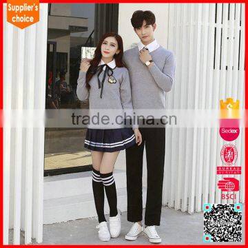 New design long sleeves pullover japanese school uniform sweaters