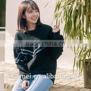 100% Cotton Popular Design Factory Produced Hot-selling High Quality Womens Sweatshirt Without Hood photo-2