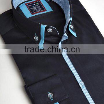 New Products Mens Wedding Business Wear Slim Fit Black Dress Shirts photo-2