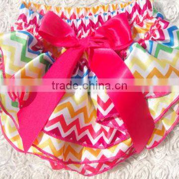 girls ruffle capri satin pants ruffled bloomers chevron printed diaper cover infant nappy cover baby rainbow satin bloomer