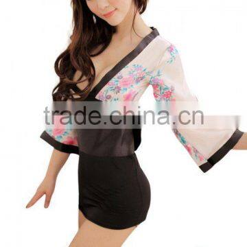 Flower Love Japanese Kimono Costume Cosplay Nightwear Lingerie