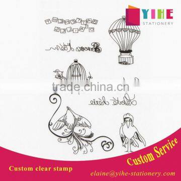 custom silicone seal rubber stamp decorative transparent PVC stamp for kids